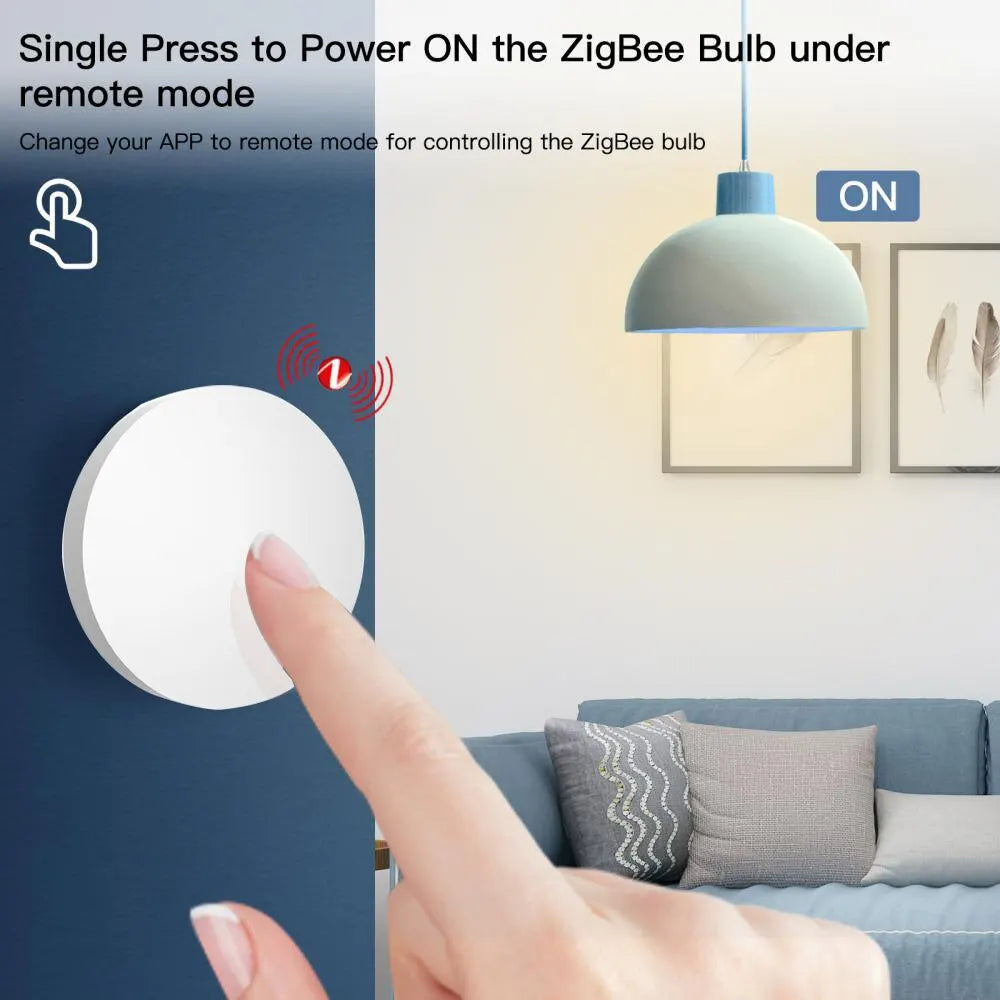 Tuya Zigbee Button Scene Switch Intelligent Linkage Smart Switch Battery Powered Automation Work with Smart Life Zigbee Devices