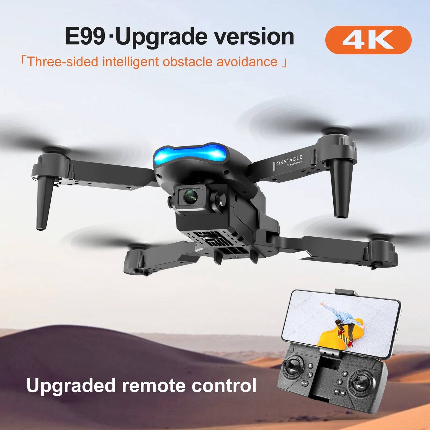 Foldable Drone with Dual 4K HD Camera, Aerial Drones with 2 Batteries Carrying Bag
