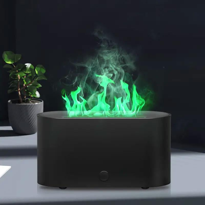 HEEYCEM LED Flame Aromatherapy Diffuser, USB Powered Simulated Flame Colorful Atmosphere Lamp Night Light, Intelligent Scent Machine for Bedroom, Living Room, Office