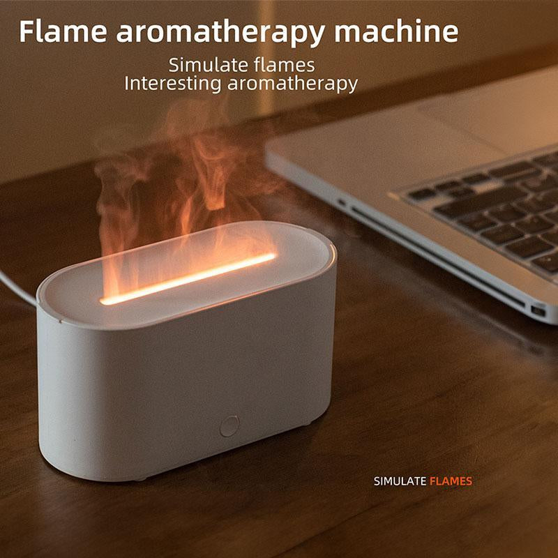 HEEYCEM LED Flame Aromatherapy Diffuser, USB Powered Simulated Flame Colorful Atmosphere Lamp Night Light, Intelligent Scent Machine for Bedroom, Living Room, Office