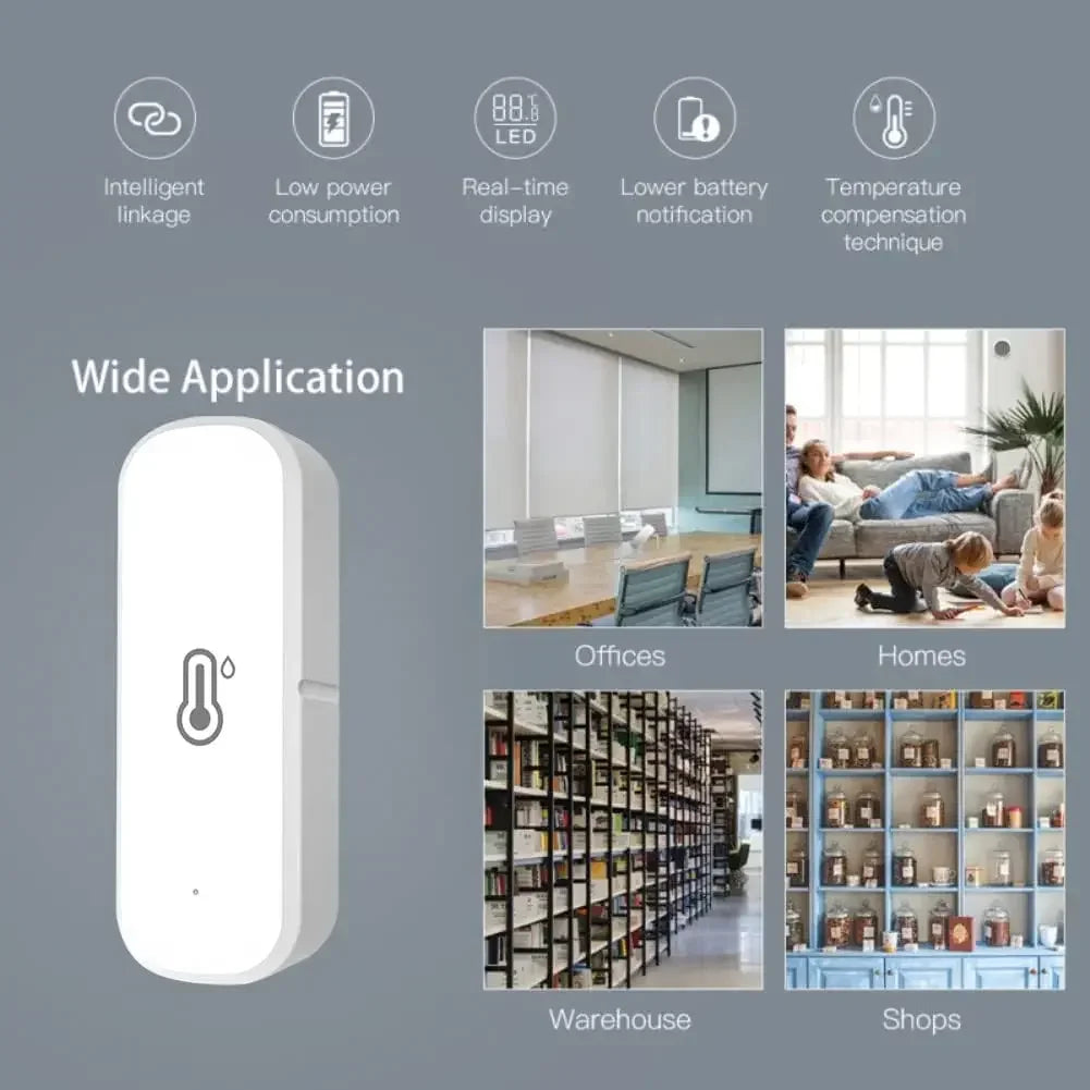 Tuya Smart WIFI Temperature Humidity Sensor APP Remote Monitor for Smart Home Smart Life Works with Alexa Google Assistant