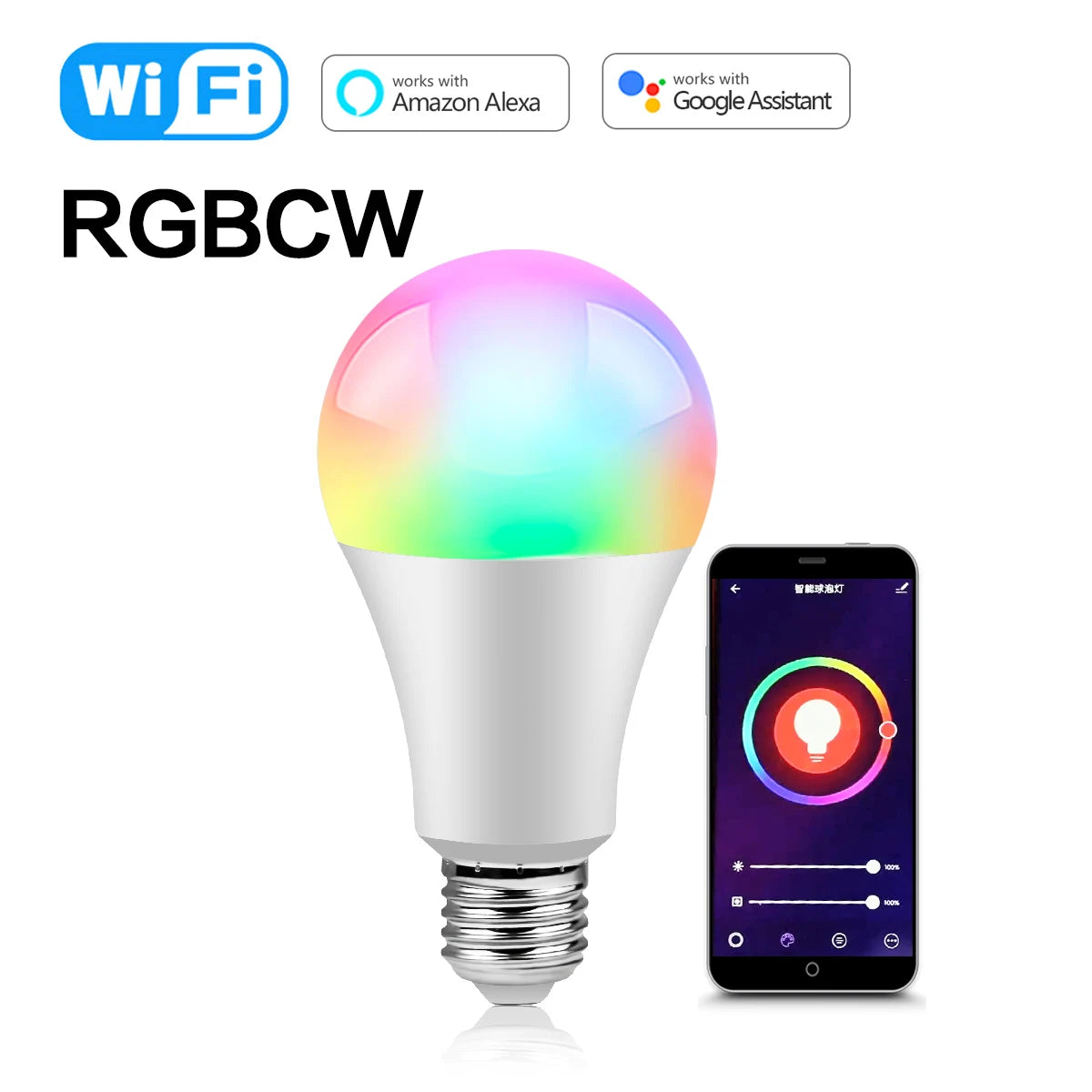 Tuya Smart Life Home Lamp Wifi LED Light Bulb RGB E27 E14 GU10 220V Dimmable Candle Spotlight Compatible Alexa Google Home