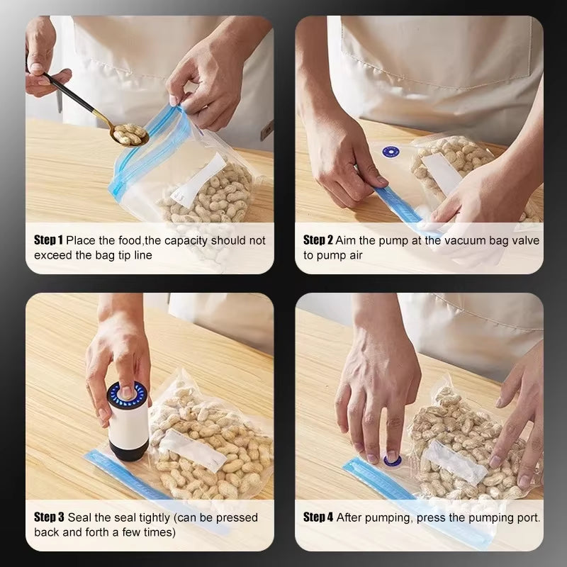 Handheld Vacuum Sealer for Food Storage,Portable Vacuum Sealer,Avoid Cross Contamination of Food+ 50 Vacuum Seal Bags
