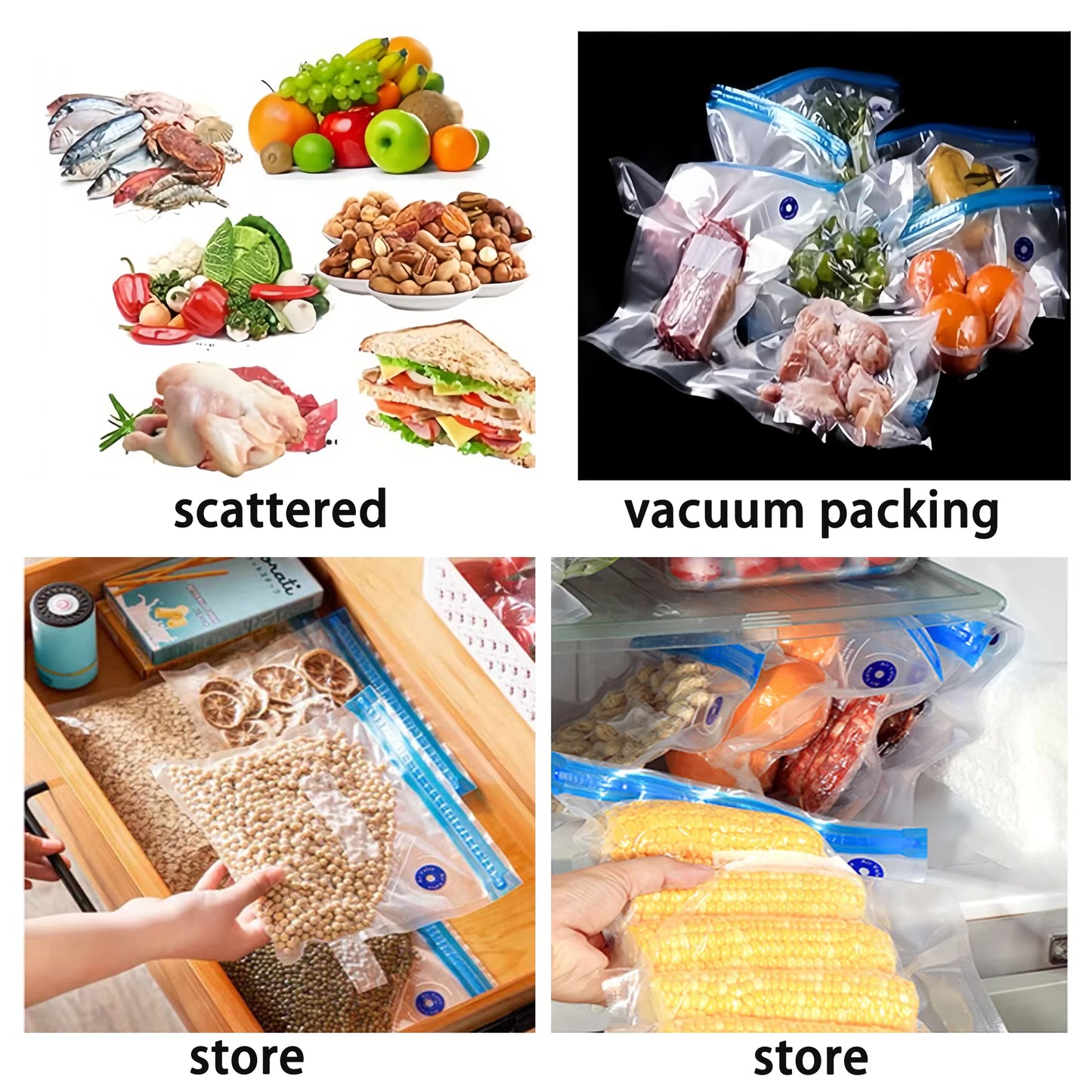 Handheld Vacuum Sealer for Food Storage,Portable Vacuum Sealer,Avoid Cross Contamination of Food+ 50 Vacuum Seal Bags
