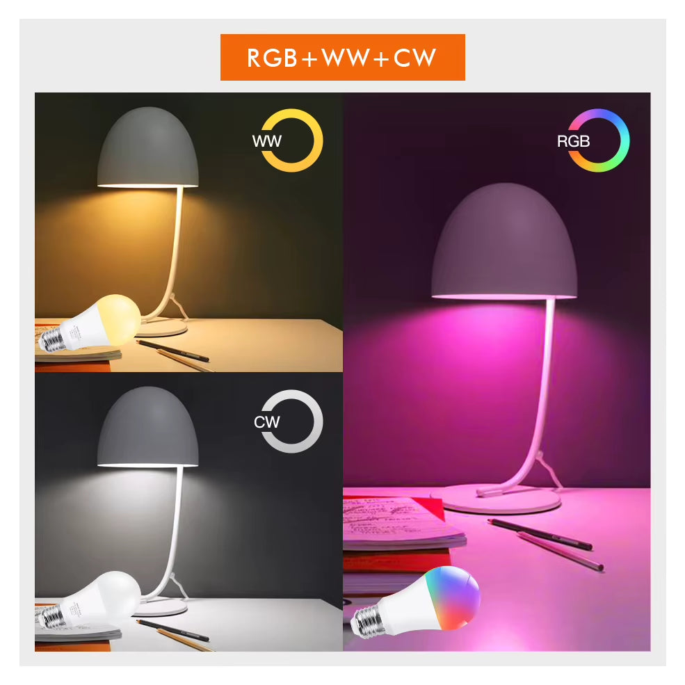 Tuya Wifi/Bluetooth Smart Bulb E27 RGB Alexa Led Lamp Smart Light Bulbs AC 85-265V Smart Lamps for Google Assistant Smart Life