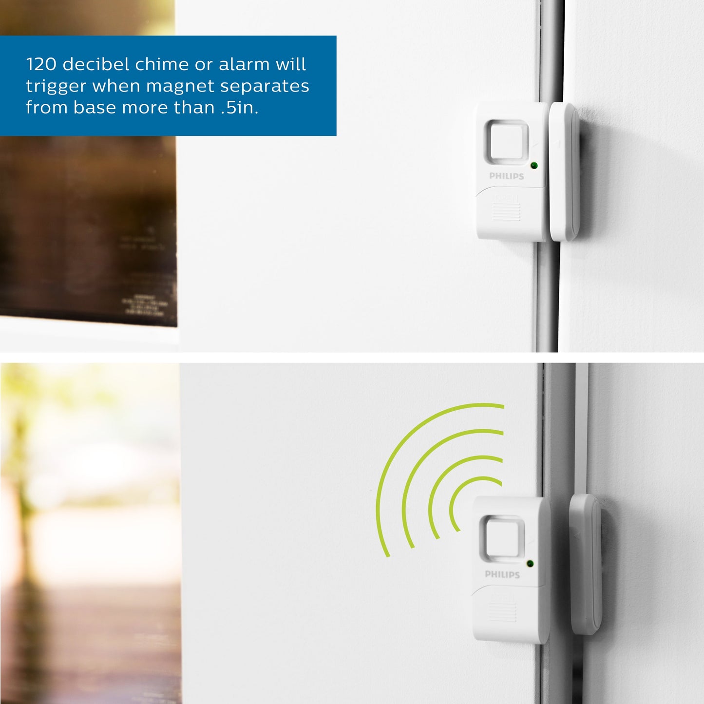 Personal Security Window and Door Alarm, 4-Pack, White