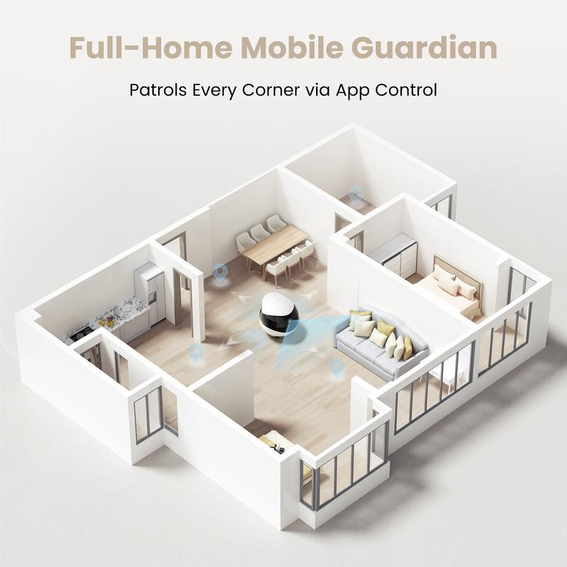 EBO Air 2 – Pet-Friendly Interactive Home Robot with 2K HD Camera, Auto Obstacle Avoidance, Laser Play & AI Voice | Smart Companion for Pets, Security & Family Connection