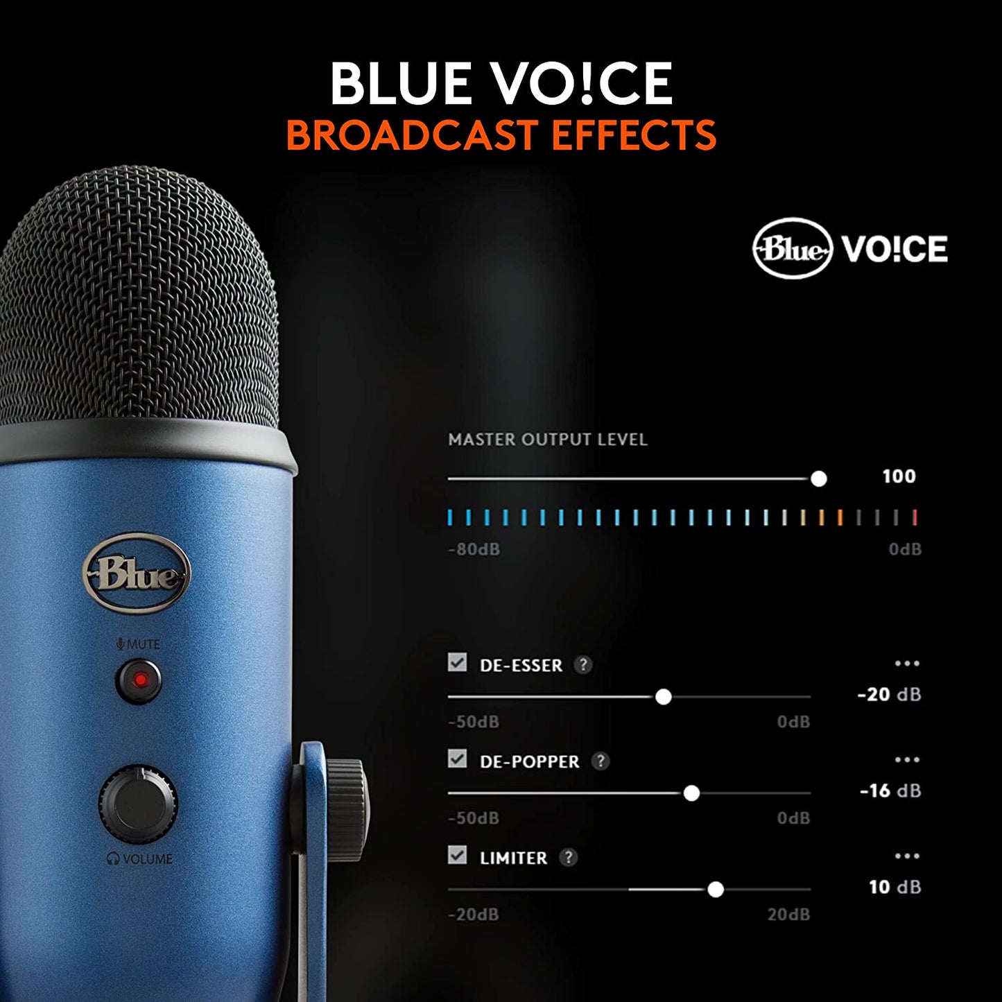 Logitech Creators Yeti USB Microphone for Gaming, Streaming, Podcast, Youtube, Discord, PC, Studio Sound, Plug & Play-Midnight