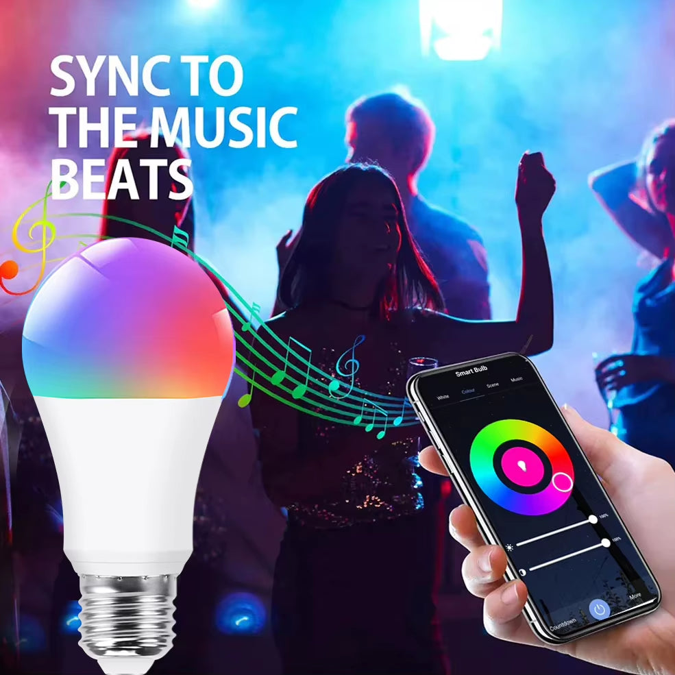 Tuya Wifi/Bluetooth Smart Bulb E27 RGB Alexa Led Lamp Smart Light Bulbs AC 85-265V Smart Lamps for Google Assistant Smart Life