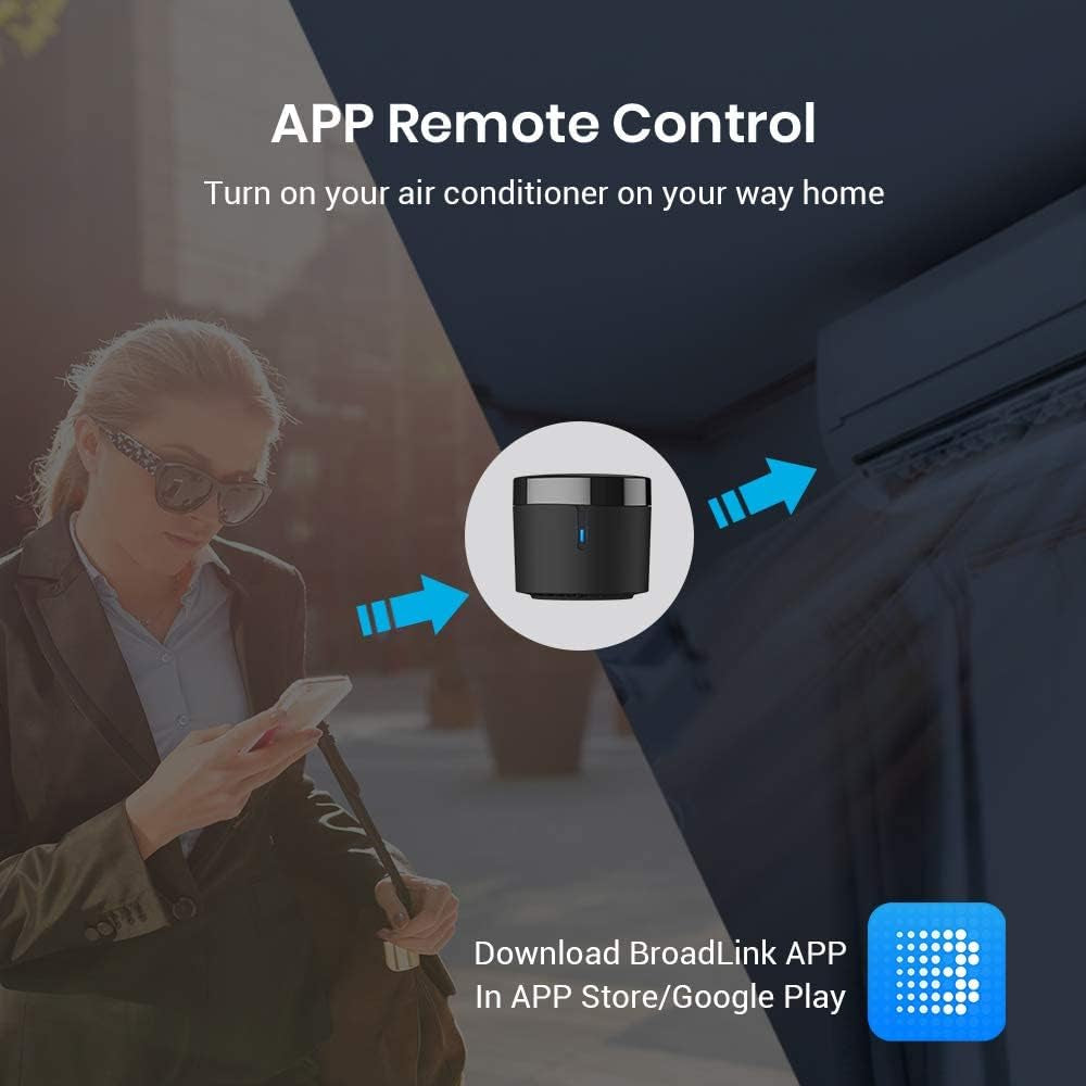 Rm4Mini Smart Remote Hub with Sensor Cable -Wifi IR Blaster for TV Remote, Smart AC Controller, Works with Alexa/Google Home/Ifttt
