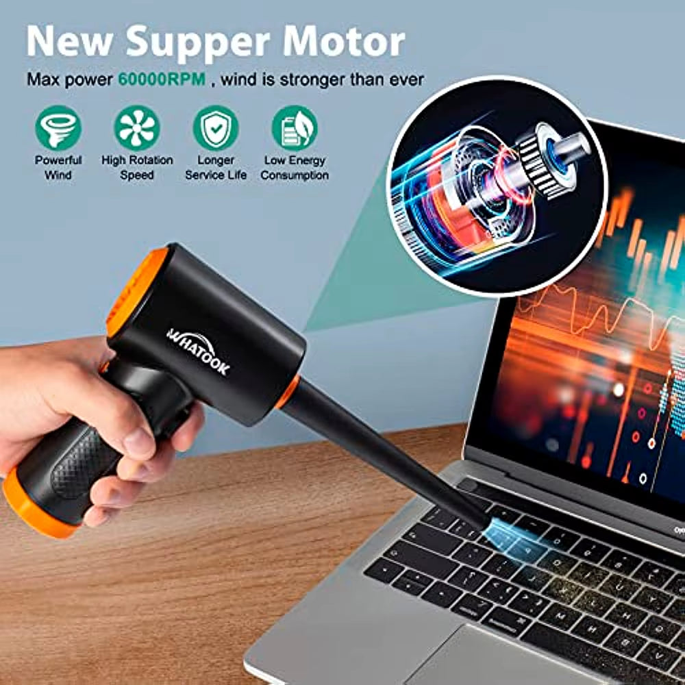 Electrical Dust Blower 3-Speed Air Duster-Performance-Strong 60000 RPM Air Fan Electronics Cleaner for Laptop Office Equipment