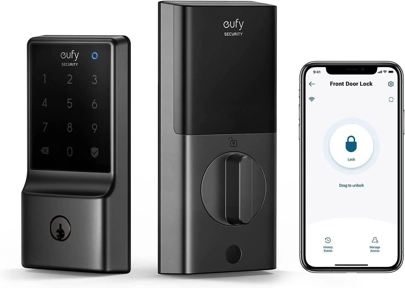 Anker Security C210(E110) Smart Lock, 5-In-1 Keyless Entry Door Lock, Built-In Wifi Deadbolt, Smart Door Lock, Touchscreen Keypad