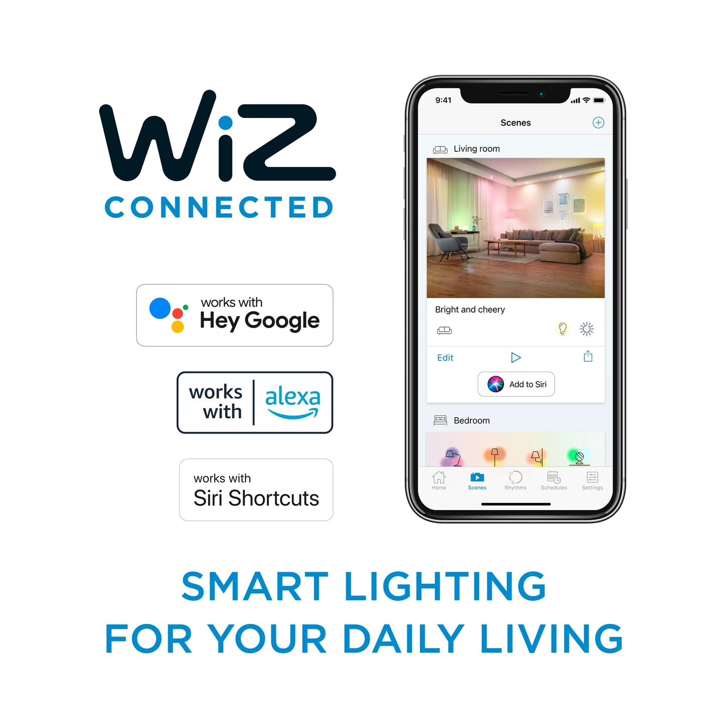 Smart Wi-Fi Connected LED 60-Watt A19 Light Bulb, Frosted Color & Tunable White, Dimmable, E26 Medium Base (2-Pack)