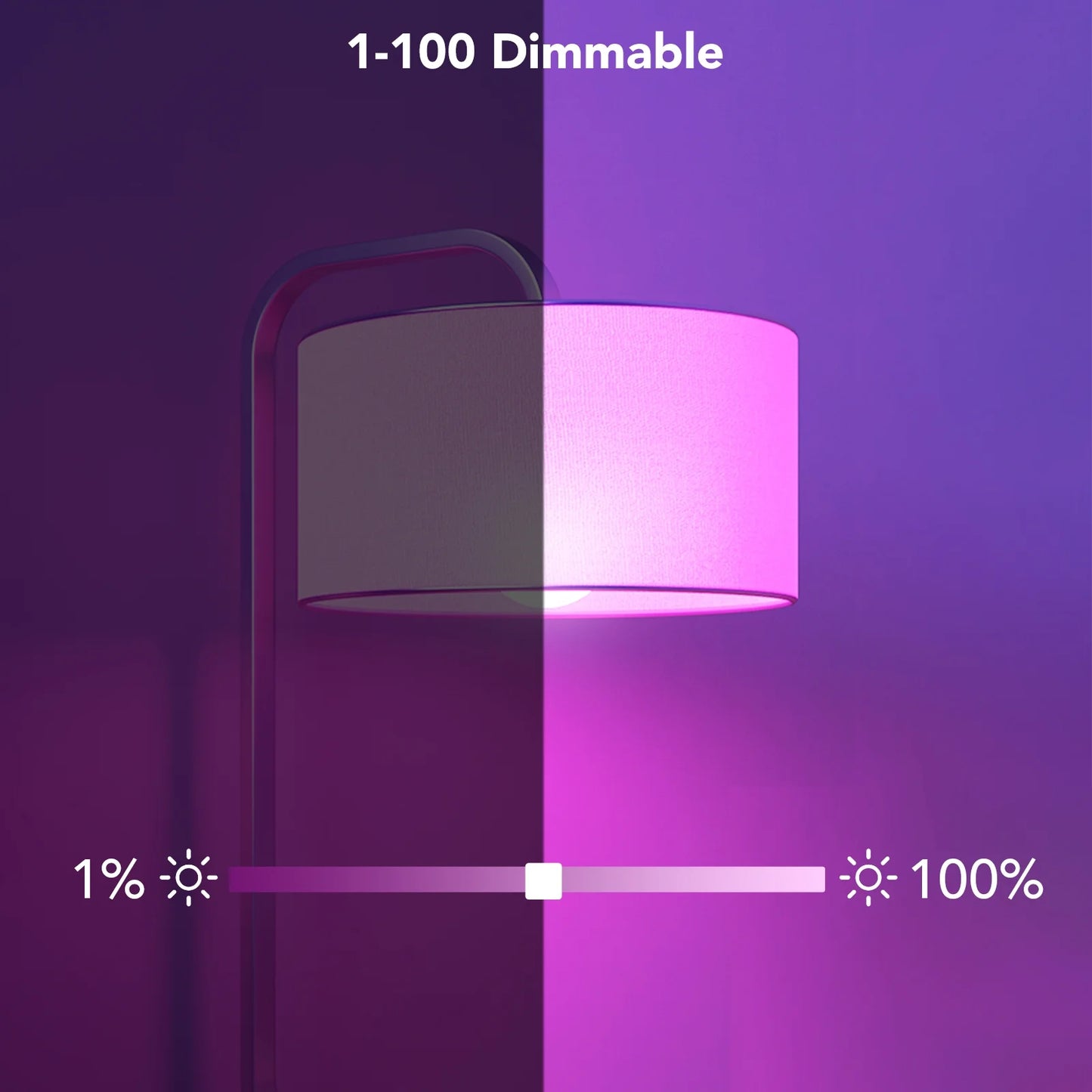 9W A19 E26 RGBWW Smart LED Bulb - 800 Lumens, Pack of 2