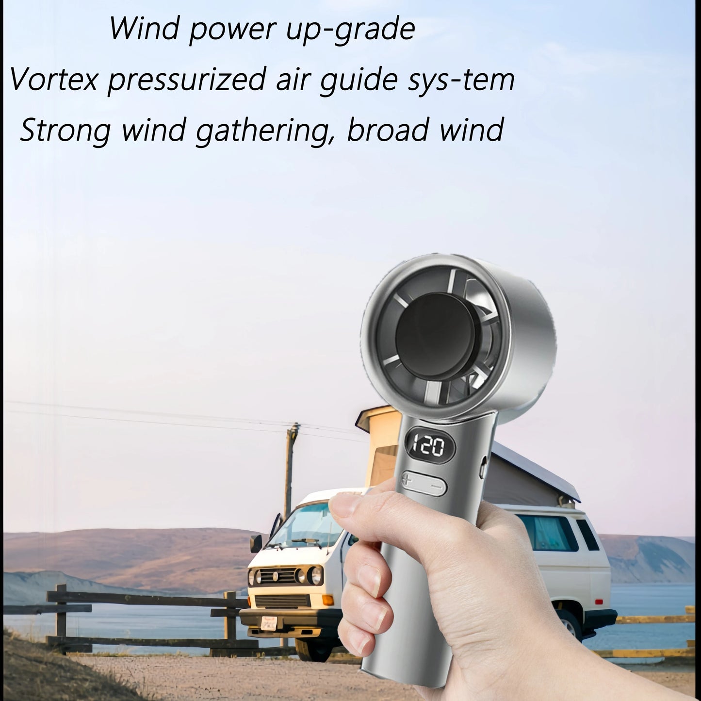 Portable Fan 120-Speed Digital Display Ice Cooling Tech Stylish Semiconductor Condensation Mini Personal Fan for Home, Office