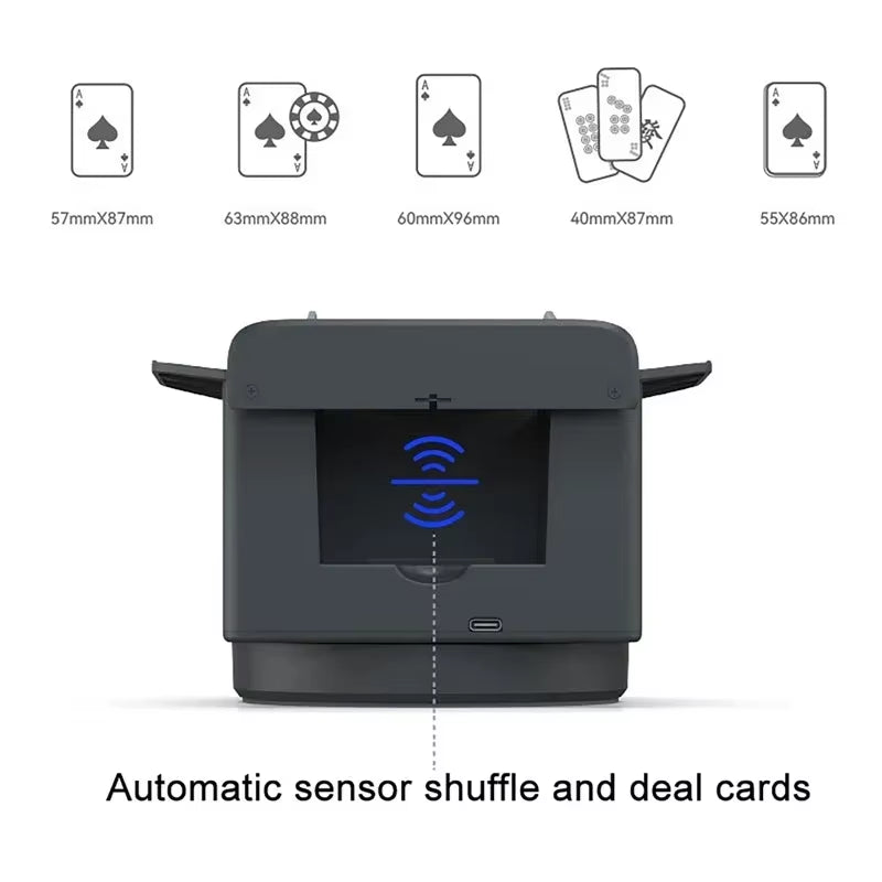 Automatic Playing Card Shuffler Mixer Games Poker Sorter Machine Dispenser for Travel Home Party Poker Device 5200Mah