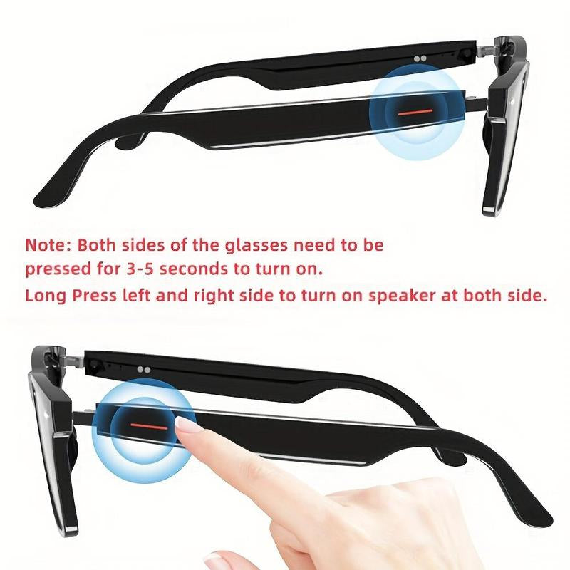 E13 Anti-Blue Light Smart Glasses, Touch Control Multi-Functional Smart Glasses, Portable Stereo Sound Effect Glasses Headset for Men & Women
