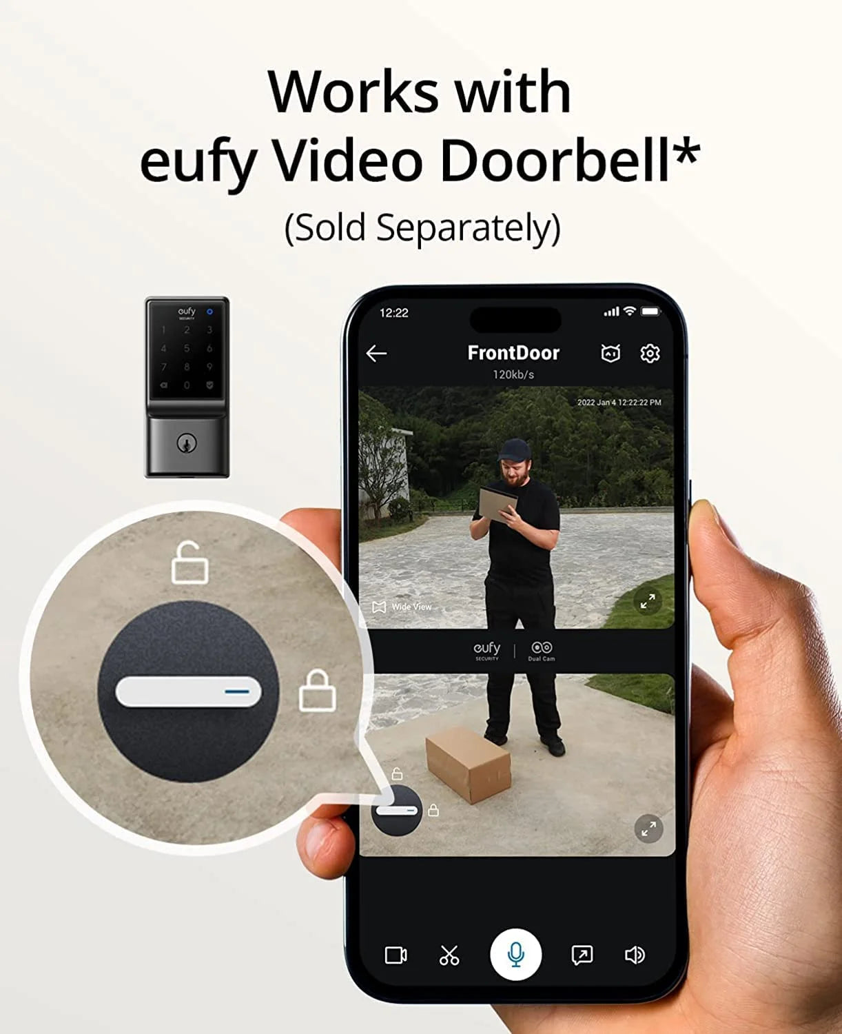 Anker Security C210(E110) Smart Lock, 5-In-1 Keyless Entry Door Lock, Built-In Wifi Deadbolt, Smart Door Lock, Touchscreen Keypad