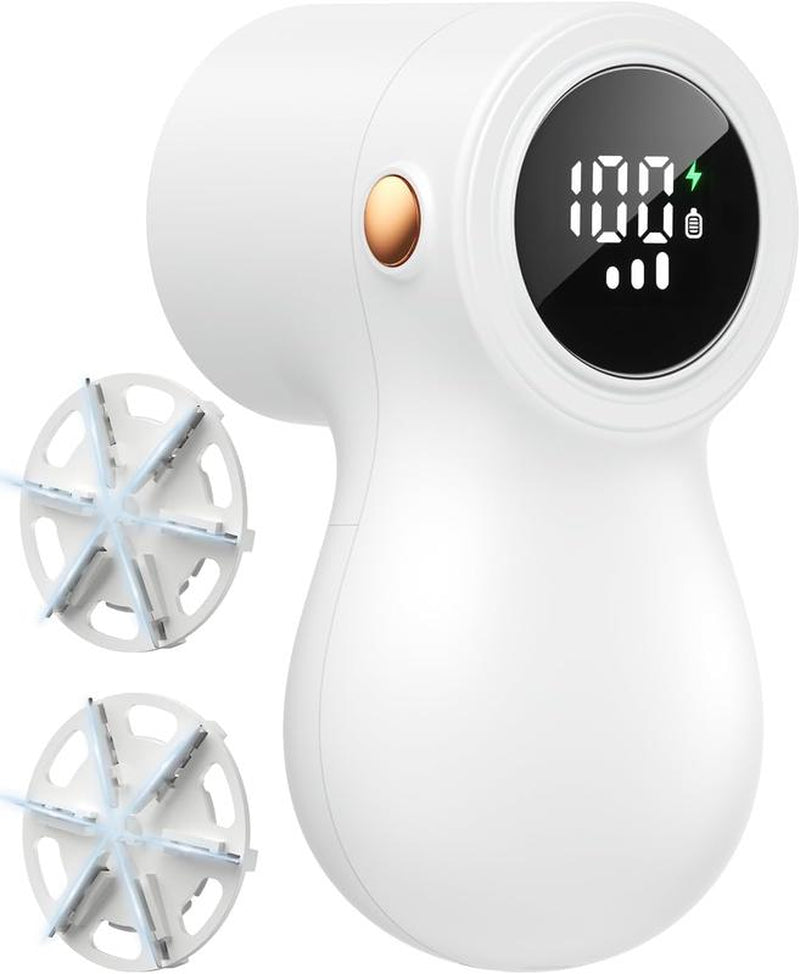 Fabric Shaver, Coldsky Lint Remover for Clothes with 3 Replaceable Blades, Electric Lint Shaver with Digital Display, 3-Speeds Defuzzer for Removing Fuzz and Pill from Sweater