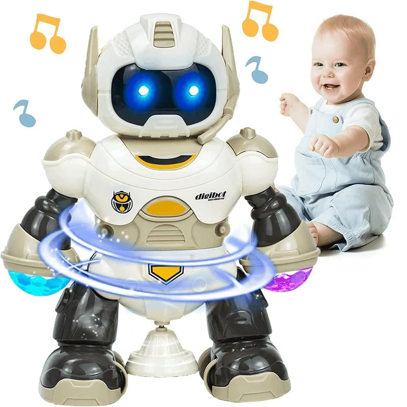 Baby Electric Rotating Crawling Robot Toy for 1-3 Years Old Boys Light-Up & Musical Early Development Toy