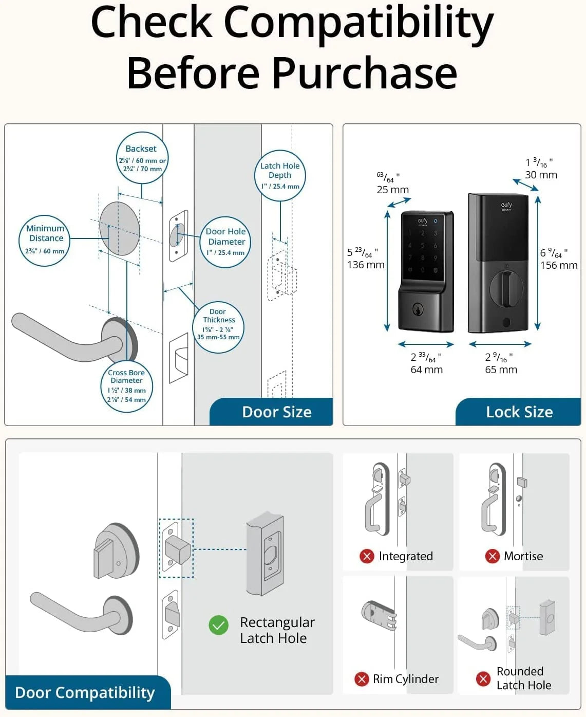 Anker Security C210(E110) Smart Lock, 5-In-1 Keyless Entry Door Lock, Built-In Wifi Deadbolt, Smart Door Lock, Touchscreen Keypad