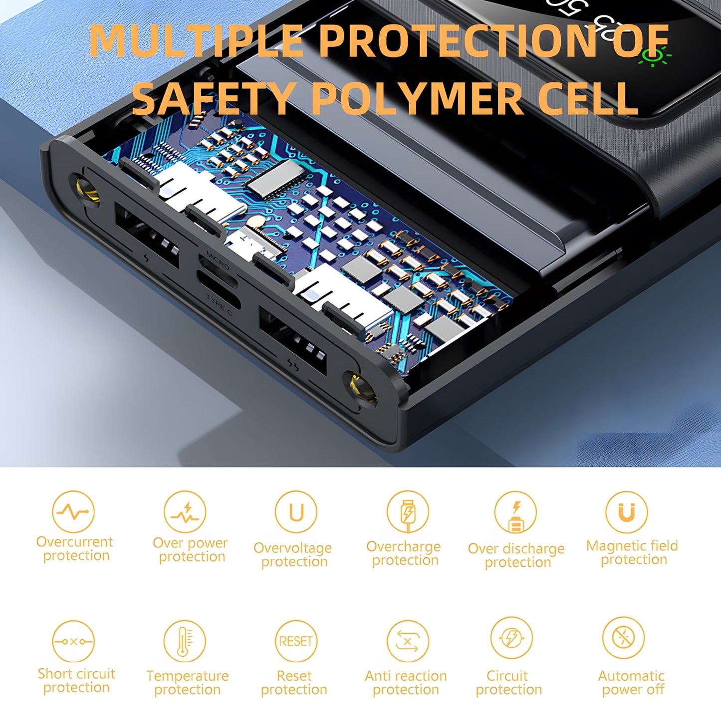 40000Mah Solar Power Bank Battery Pack with 4 Cables, Portable Solar Charger with Dual 5V USB Ports
