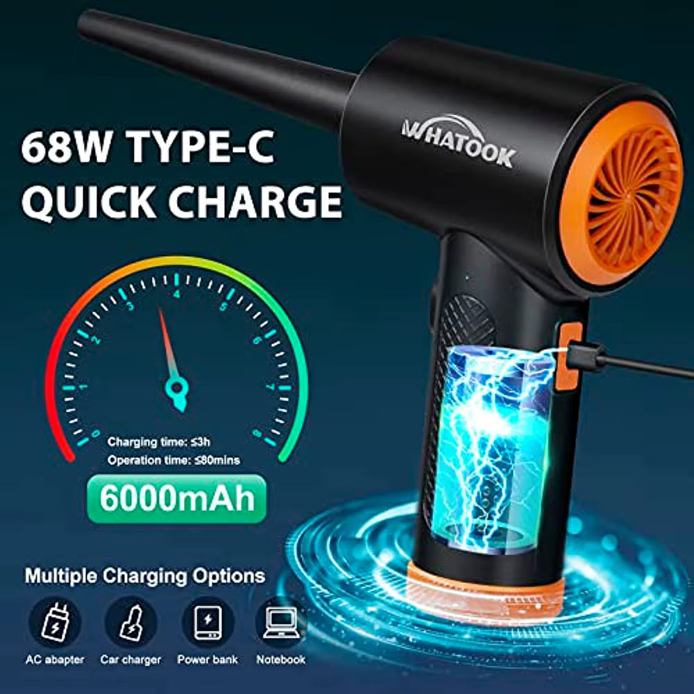 Electrical Dust Blower 3-Speed Air Duster-Performance-Strong 60000 RPM Air Fan Electronics Cleaner for Laptop Office Equipment