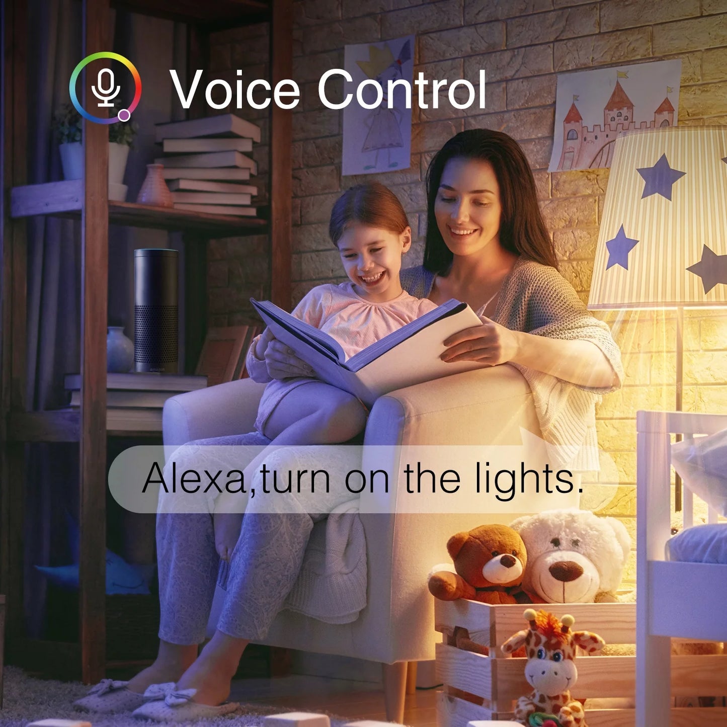 WB5-4W Smart RGB and White Adjustable LED Light Bulbs, 4-Pack, Compatible with Alexa & Google Assistant