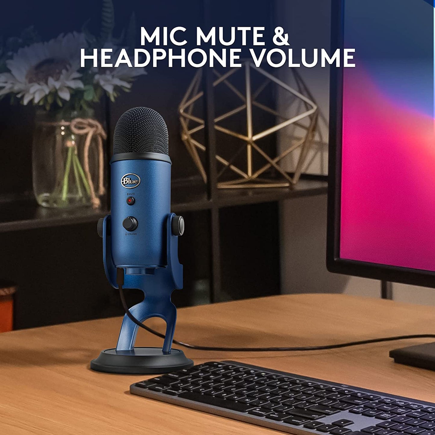 Logitech Creators Yeti USB Microphone for Gaming, Streaming, Podcast, Youtube, Discord, PC, Studio Sound, Plug & Play-Midnight