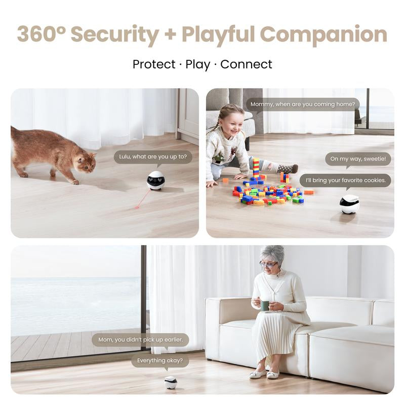EBO Air 2 – Pet-Friendly Interactive Home Robot with 2K HD Camera, Auto Obstacle Avoidance, Laser Play & AI Voice | Smart Companion for Pets, Security & Family Connection