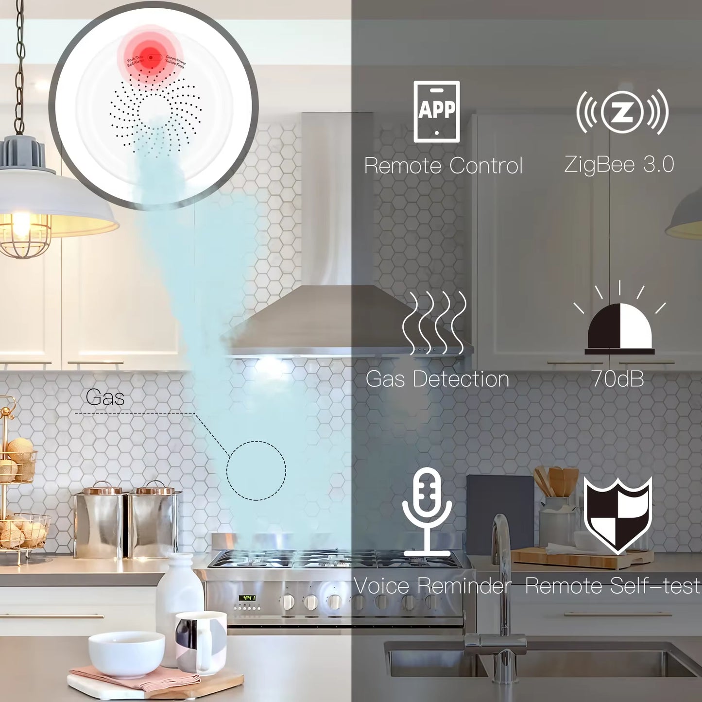 Smart Zigbee Gas Leakage Detector Combustible Sensor Tuya Smart Home Security Alarm System Smart Life Tuya App Remote Control
