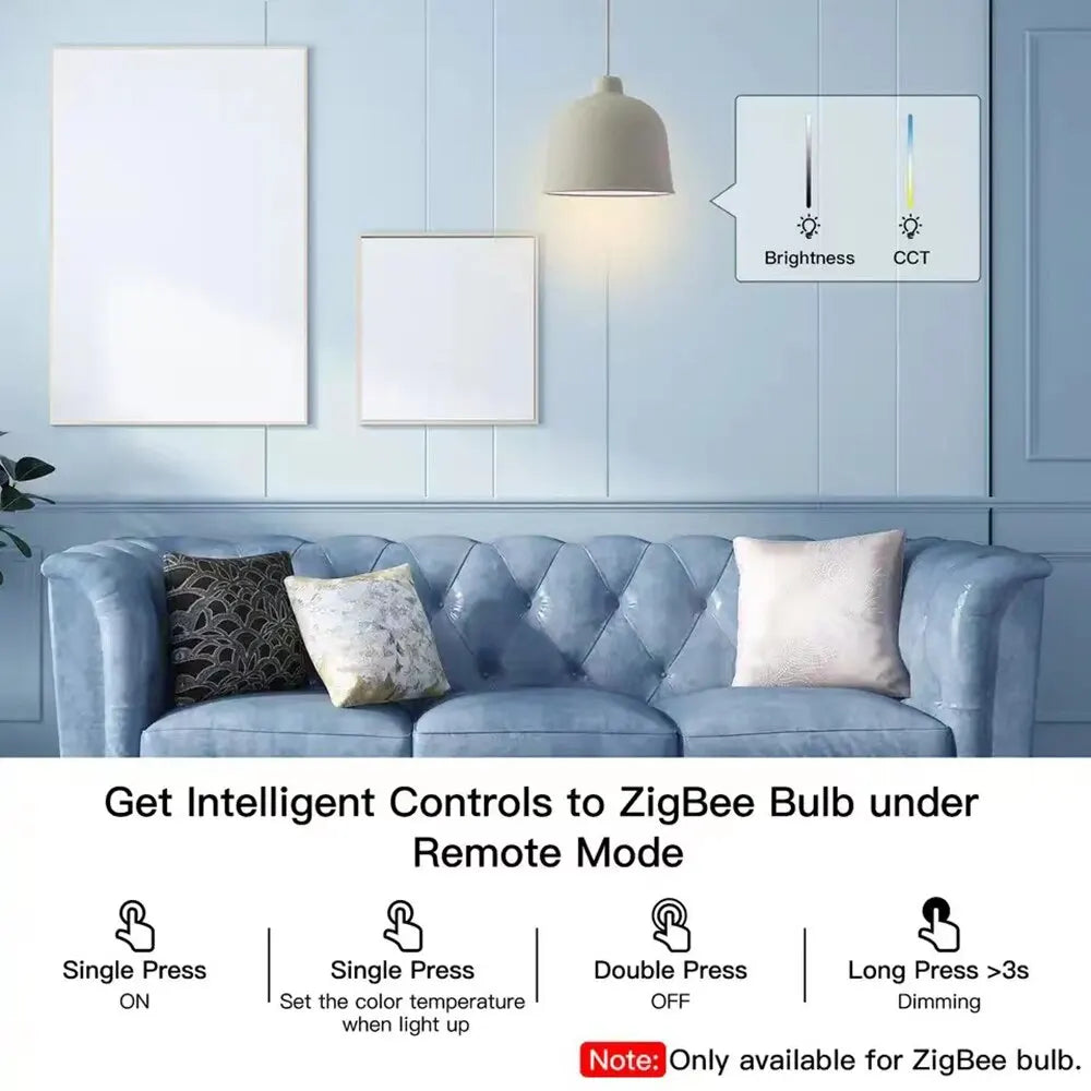 Tuya Zigbee Button Scene Switch Intelligent Linkage Smart Switch Battery Powered Automation Work with Smart Life Zigbee Devices
