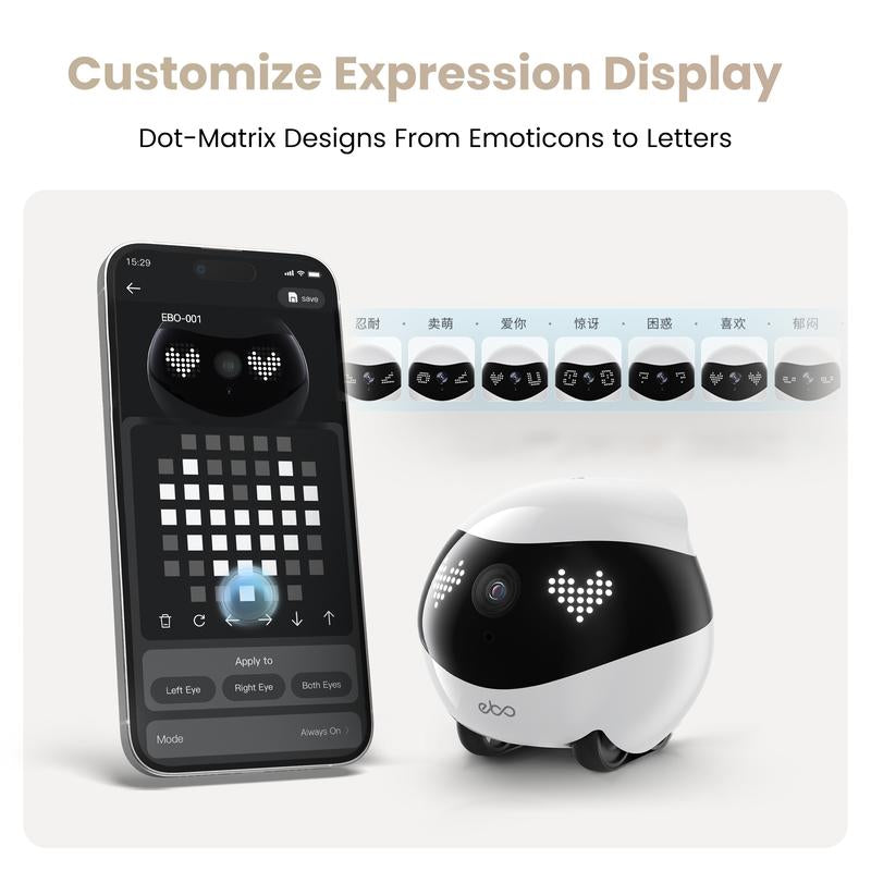 EBO Air 2 – Pet-Friendly Interactive Home Robot with 2K HD Camera, Auto Obstacle Avoidance, Laser Play & AI Voice | Smart Companion for Pets, Security & Family Connection