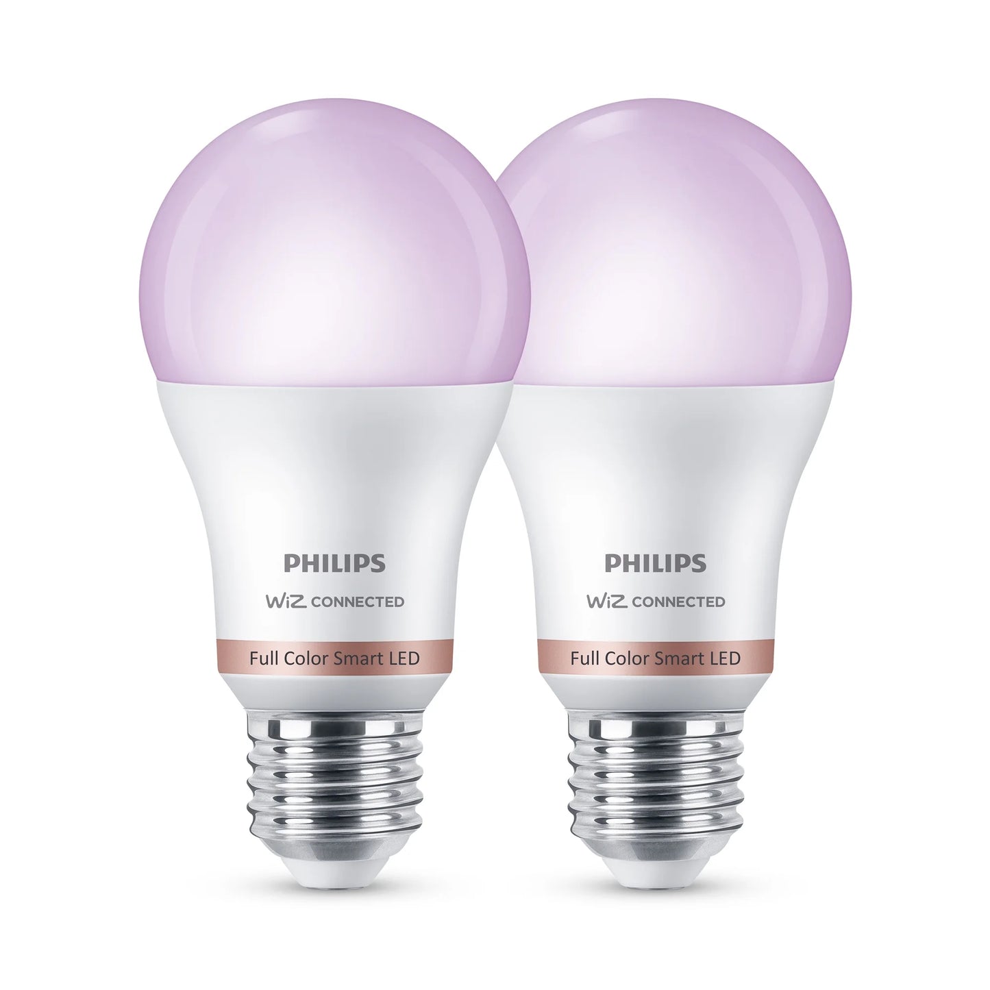 Smart Wi-Fi Connected LED 60-Watt A19 Light Bulb, Frosted Color & Tunable White, Dimmable, E26 Medium Base (2-Pack)