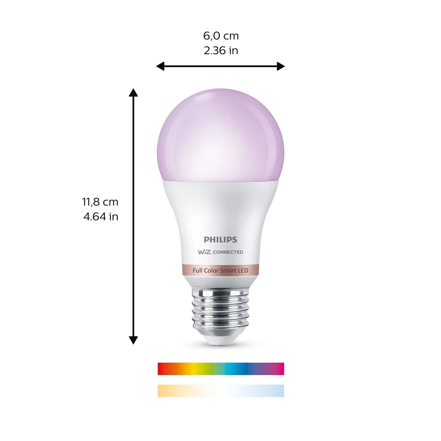 Smart Wi-Fi Connected LED 60-Watt A19 Light Bulb, Frosted Color & Tunable White, Dimmable, E26 Medium Base (2-Pack)