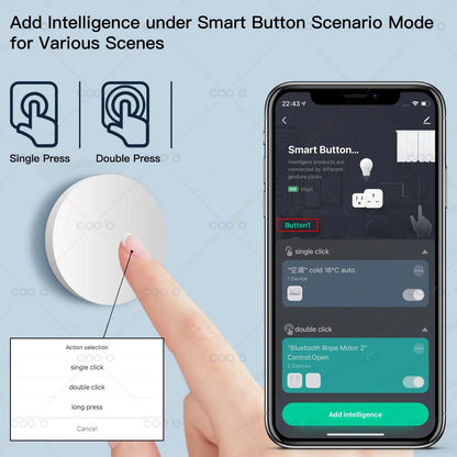 Zigbee Smart Button Scene Switch Intelligent Linkage Wireless Remoter Battery Powered Automation Works with Home Assistant Z2M