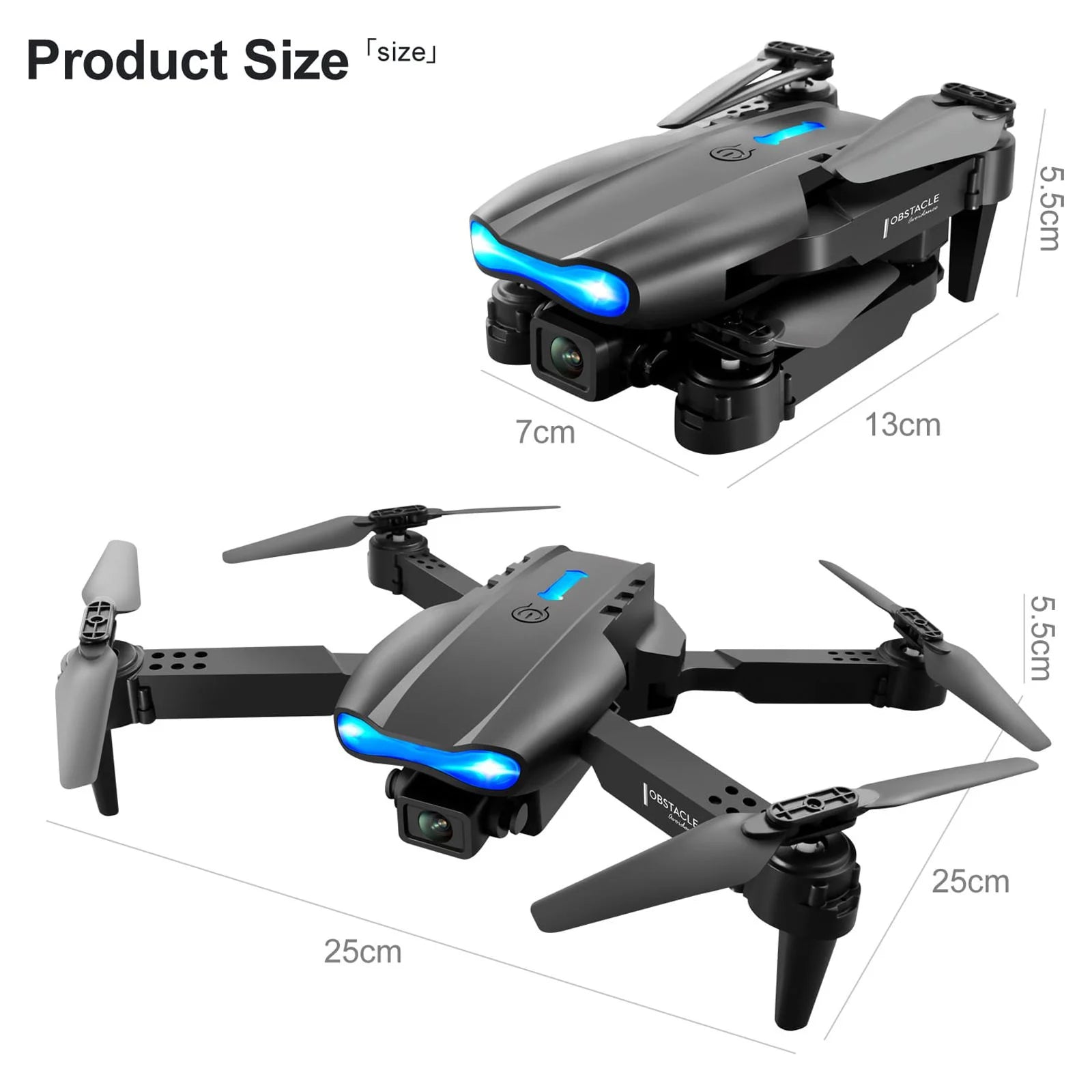 Foldable Drone with Dual 4K HD Camera,  Aerial Drones with 2 Batteries Carrying Bag