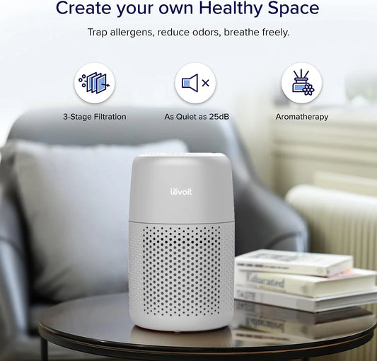 Core Mini Air Purifier with Aromatherapy Function for Bedroom and Office (178 Sq. Ft), Gray