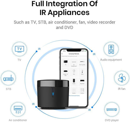 Rm4Mini Smart Remote Hub with Sensor Cable -Wifi IR Blaster for TV Remote, Smart AC Controller, Works with Alexa/Google Home/Ifttt
