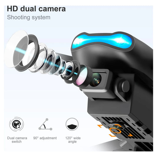 Foldable Drone with Dual 4K HD Camera,  Aerial Drones with 2 Batteries Carrying Bag