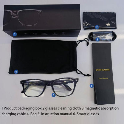E13 Anti-Blue Light Smart Glasses, Touch Control Multi-Functional Smart Glasses, Portable Stereo Sound Effect Glasses Headset for Men & Women