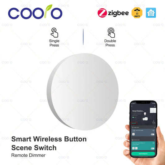 Zigbee Smart Button Scene Switch Intelligent Linkage Wireless Remoter Battery Powered Automation Works with Home Assistant Z2M