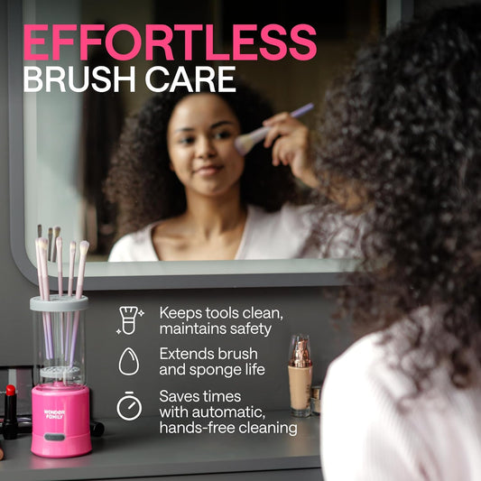 3-In-1 Electric Makeup Brush Cleaner Machine – Clean and Dry Makeup Brushes & Tools & Sponges Automatically – Make up Dryer & Washer & Holder Combined – Make up Brush Cleaner Cleanser Machine