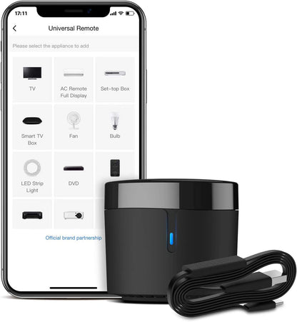 Rm4Mini Smart Remote Hub with Sensor Cable -Wifi IR Blaster for TV Remote, Smart AC Controller, Works with Alexa/Google Home/Ifttt