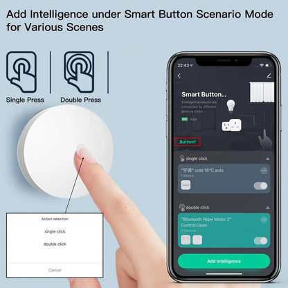 Tuya Zigbee Button Scene Switch Intelligent Linkage Smart Switch Battery Powered Automation Work with Smart Life Zigbee Devices
