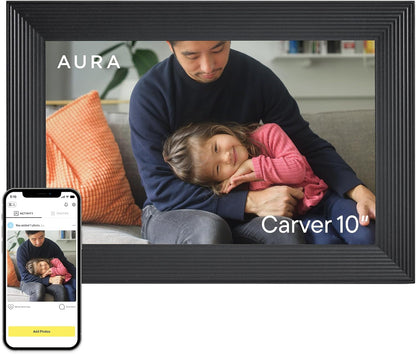 Aspen 12" Digital Photo Frame - Black with Paper Mat