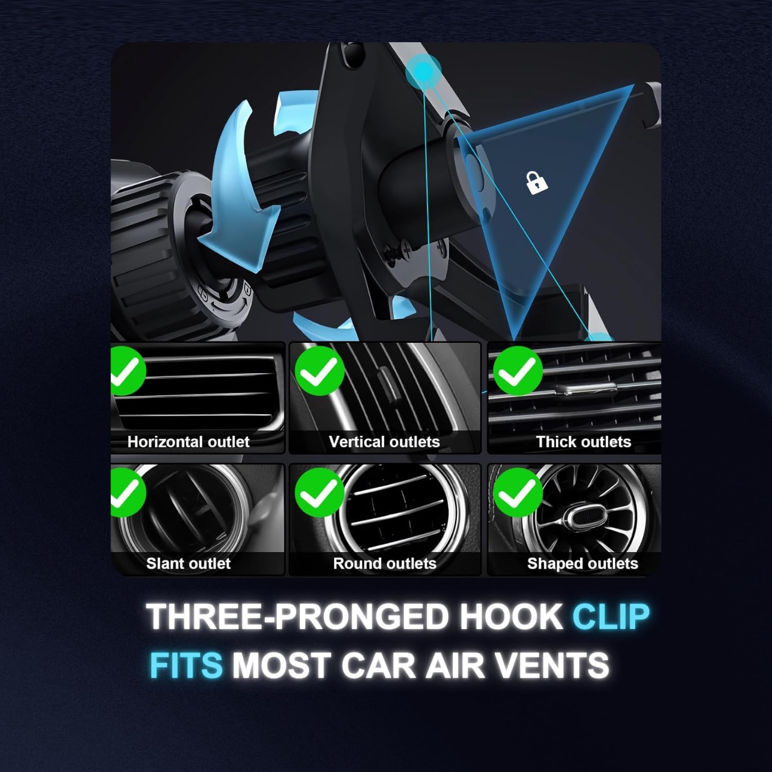 2025 Smart 2-In-1 Auto-Rotating Car Phone Holder & Wireless Charger – Foldable Mount with Fast Charging – Compatible with Iphone & Samsung Devices