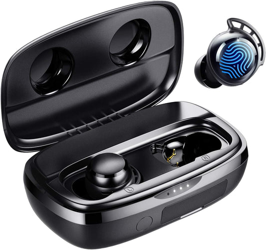 Wireless Earbuds, 110H Playtime Bluetooth 5.3 IPX8 Waterproof Touch Control True Wireless Bluetooth Earbuds with Mic Earphones In-Ear Deep Bass Built-In Mic Bluetooth Headphones, Flybuds 3