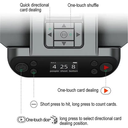 Automatic Playing Card Shuffler Mixer Games Poker Sorter Machine Dispenser for Travel Home Party Poker Device 5200Mah