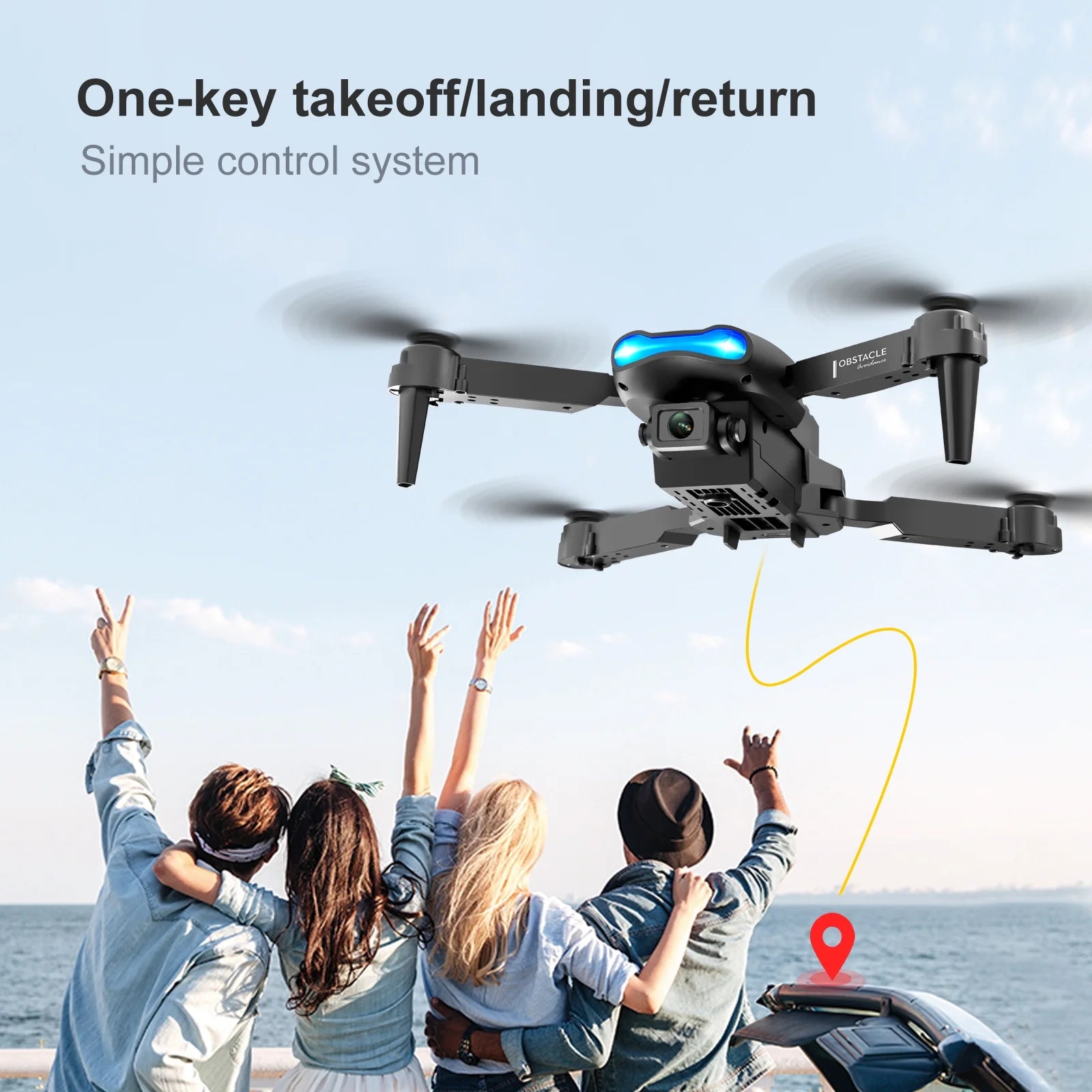 Foldable Drone with Dual 4K HD Camera,  Aerial Drones with 2 Batteries Carrying Bag